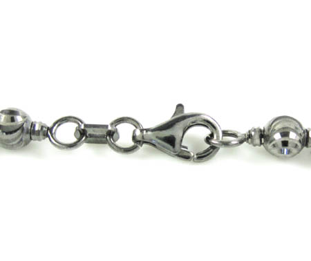 14k black gold diamond cut bead chain 22 inch 4mm