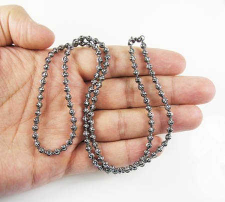 14k black gold diamond cut bead chain 22 inch 4mm - Image 5