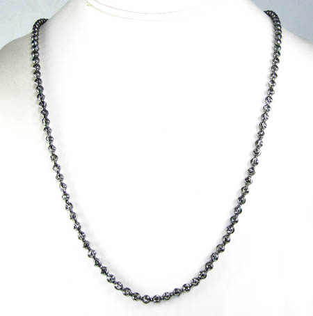 14k black gold diamond cut bead chain 22 inch 4mm