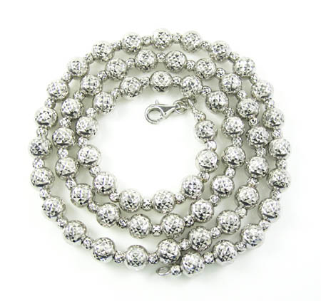 14k white gold diamond cut bead chain 18-30 inch 5.50mm - Image 5