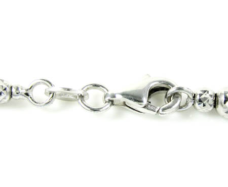 14k white gold diamond cut bead chain 16-30 inch 4.75mm