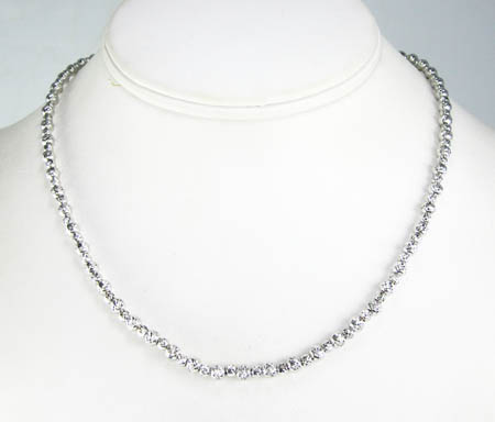 14k white gold diamond cut bead chain 16-30 inch 4.75mm