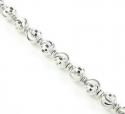 14k white gold diamond cut bead chain 16-30 inch 3.50mm