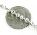 14k white gold diamond cut bead chain 16-30 inch 3.50mm