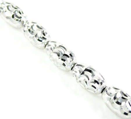 14k white gold diamond cut oval bead chain 16-30 inch 3.75mm - Image 2