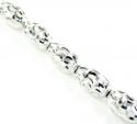 14k white gold diamond cut oval bead chain 16-30 inch 3.75mm