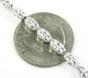 14k white gold diamond cut oval bead chain 16-30 inch 3.75mm