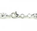 14k white gold diamond cut oval bead chain 16-30 inch 3.75mm