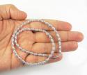 14k white gold diamond cut oval bead chain 16-30 inch 3.75mm