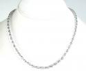 14k white gold diamond cut oval bead chain 16-30 inch 3.75mm
