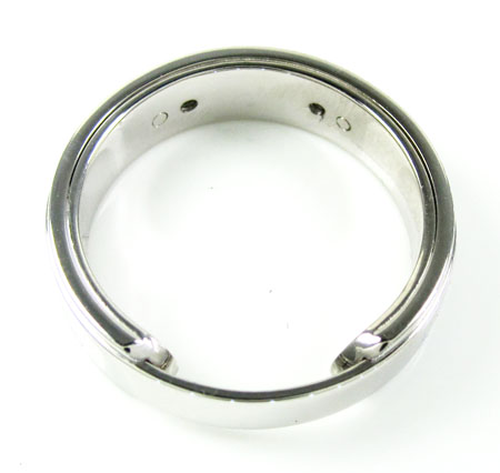 Mens baraka 18k white gold wedding band screw ring