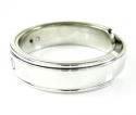 Mens baraka 18k white gold wedding band screw ring