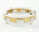 Mens baraka diamond 18k white & rose gold white ceramic wedding band screw ring 0.04ct