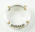 Mens baraka diamond 18k white & rose gold white ceramic wedding band screw ring 0.04ct