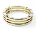 Mens baraka 18k rose gold & white stainless steel wedding band screw ring