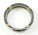 Mens baraka 18k rose gold & white stainless steel wedding band screw ring