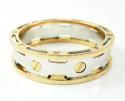 Mens baraka 18k white & rose gold wedding band screw ring