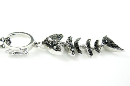 18k white gold black diamond zodiac pendant 0.35ct