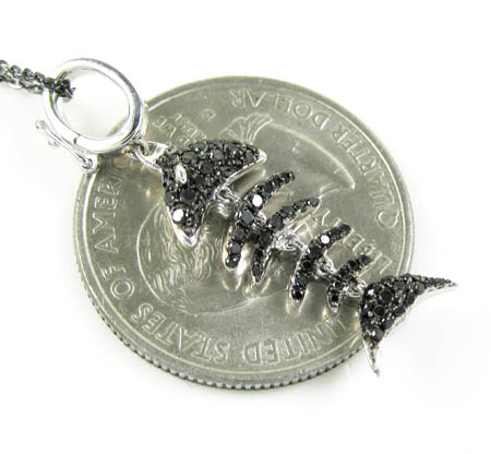 18k white gold black diamond zodiac pendant 0.35ct