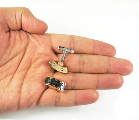 Mens baraka 18k rose & white gold & black ceramic capricorn cufflinks - Image 5