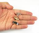 Mens baraka 18k rose & white gold & black ceramic capricorn cufflinks