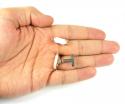 Mens baraka 18k rose & white gold & white ceramic diamond cufflinks 0.08ct
