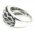 Ladies 14k white gold black & white diamond cocktail ring 1.45ct