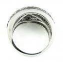 Ladies 14k white gold black & white diamond cocktail ring 1.45ct