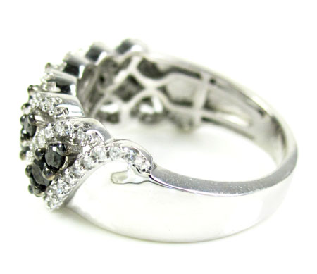 Ladies 14k white gold black & white diamond fashion ring 1.15ct - Image 3