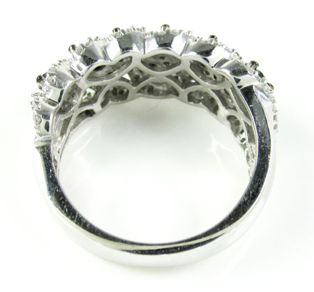 Ladies 14k white gold black & white diamond fashion ring 1.15ct