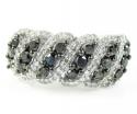 Ladies 14k white gold black & white diamond fashion ring 1.15ct