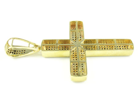 Mens 14k gold black diamond cross 1.15ct - Image 3