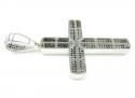Mens 14k gold black diamond cross 1.15ct