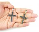 Mens 14k gold black diamond cross 1.15ct