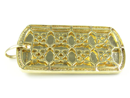 Mens 10k gold diamond jesus cross dog tag pendant 0.55ct - Image 4