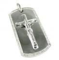 Mens 10k gold diamond jesus cross dog tag pendant 0.55ct
