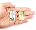 Mens 10k gold diamond jesus cross dog tag pendant 0.55ct