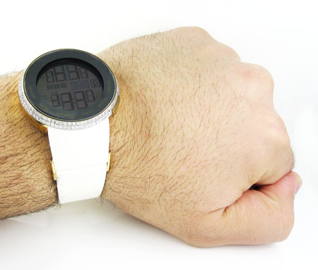 Mens diamond igucci digital grammy edition watch 2.00ct