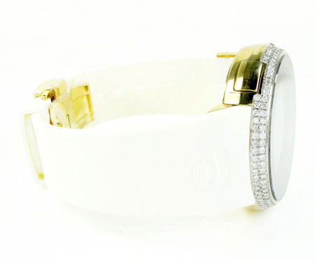 Mens diamond yellow igucci digital watch 2.00ct