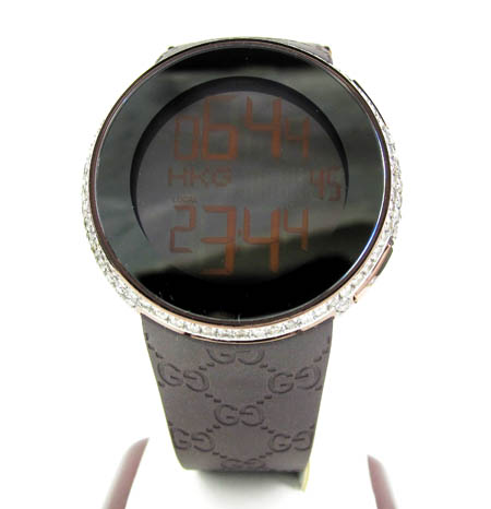 Mens full diamond case  igucci digital watch 5.50ct