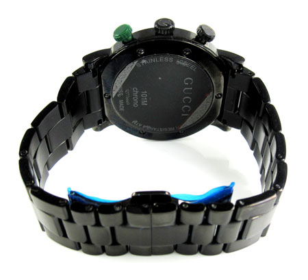 Diamond gucci g watch black stainless steel 3.75 ct