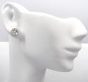 7mm 14k white, yellow, rose gold diamond cluster earrings 1.00ct