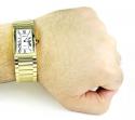 Mens 14k yellow gold geneve quartz watch 