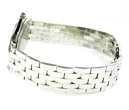 Mens 14k white gold geneve automatic watch 
