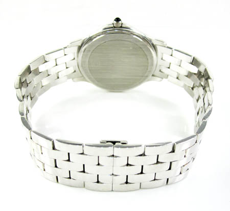 Mens 14k white gold geneve automatic watch 