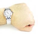 Mens 14k white gold geneve automatic watch 