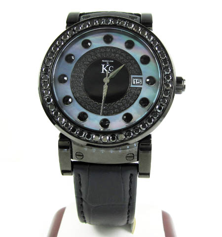 Techno com kc black diamond pearl watch 4.00ct