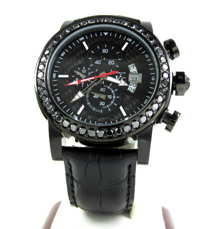 Techno com kc black diamond carbon fiber watch 3.50ct - Image 2