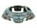 Black stainless steel aqua blue cz g-shock case dw-6900 5.00ct