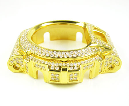 Yellow stainless steel white cz g-shock case dw-6900 5.00ct - Image 3